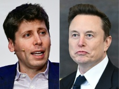 Le patron d'OpenAI Sam Altman (à gauche), le 7 février 2025 à Berlin, et celui de Tesla/SpaceX Elon Musk, le 20 janvier 2025 à Washington - © AFP/Archives - John MACDOUGALL, SAUL LOEB