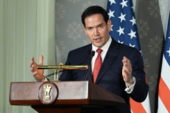 Marco Rubio, lors d'une conférence de presse à New Delhi, le 24 mai 2026. - © POOL/AFP - Julia Demaree Nikhinson Marco Rubio, lors d'une conférence de presse à New Delhi, le 24 mai 2026. - © POOL/AFP - Julia Demaree Nikhinson