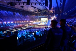 La finale de l'Eurovision sous haute sécurité à Vienne, en Autriche, le 16 mai 2026. - © AFP - Radek MICA La finale de l'Eurovision sous haute sécurité à Vienne, en Autriche, le 16 mai 2026. - © AFP - Radek MICA