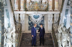 Le président français Emmanuel Macron (à droite) et le chancelier allemand Friedrich Merz après le 26e Conseil des ministres franco-allemand au château d’Augustusburg, à Brühl, dans l’ouest de l’Allemagne, le 17 juillet 2026 - © AFP - Ludovic MARIN Le président français Emmanuel Macron (à droite) et le chancelier allemand Friedrich Merz après le 26e Conseil des ministres franco-allemand au château d’Augustusburg, à Brühl, dans l’ouest de l’Allemagne, le 17 juillet 2026 - © AFP - Ludovic MARIN