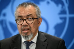 Le directeur général de l'OMS Tedros Adhanom Ghebreyesus à Genève en Suisse le 20 mai 2026 - © AFP - Fabrice COFFRINI Le directeur général de l'OMS Tedros Adhanom Ghebreyesus à Genève en Suisse le 20 mai 2026 - © AFP - Fabrice COFFRINI