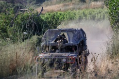 Des soldats israéliens à bor d'un véhicule Humvee patrouille ntle long de la route nord, en Haute Galilée, à la frontière libanaise, le 9 juin 2026 - © AFP - Jalaa MAREY Des soldats israéliens à bor d'un véhicule Humvee patrouille ntle long de la route nord, en Haute Galilée, à la frontière libanaise, le 9 juin 2026 - © AFP - Jalaa MAREY