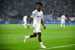 Le milieu de terrain de Marseille Angel Gomes après son but égalisateur contre le PSG, le 20 septembre 2026 au Vélodrome - © AFP - Justine MEDDAH               