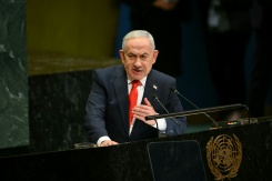 Le Premier ministre israélien Benjamin Netanyahu à la tribune de l'ONU, le 24 septembre 2026 à New York - © AFP - ANGELA WEISS Le Premier ministre israélien Benjamin Netanyahu à la tribune de l'ONU, le 24 septembre 2026 à New York - © AFP - ANGELA WEISS