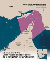 Détroit d'Ormuz : l'Iran revendique le contrôle de la navigation jusqu'à Fujaïrah - © AFP - Valentina BRESCHI, Sylvie HUSSON, Paz PIZARRO Détroit d'Ormuz : l'Iran revendique le contrôle de la navigation jusqu'à Fujaïrah - © AFP - Valentina BRESCHI, Sylvie HUSSON, Paz PIZARRO