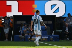 Lionel Messi après le but de l'Espagne, le 19 juillet 2026 à East Rutherford - © AFP - Pedro UGARTE Lionel Messi après le but de l'Espagne, le 19 juillet 2026 à East Rutherford - © AFP - Pedro UGARTE