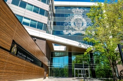 Le siège de la Gendarmerie royale du Canada (GRC) en Colombie-Britannique, dans la ville de Surey, en mai 2024 - © AFP - Sebastien ST-JEAN