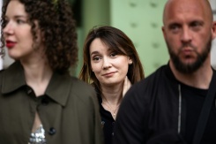 Xenia Fedorova, au centre, le 12 avril 2025, à Paris - © AFP/Archives - Xavier GALIANA